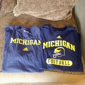 ADIDAS MICHIGAN FOOTBALL T SHIRT BUNDLE